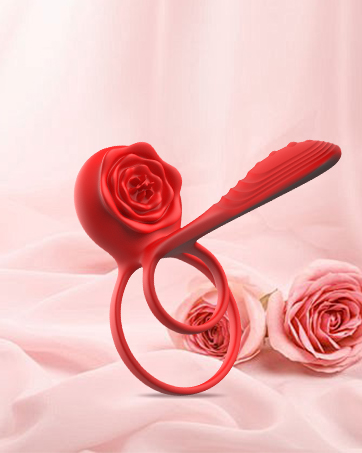 DSANM Rose Lock Ring – APP Controlled Vibrating Cock Ring with Dual Motors Rose Shaped Penis Ring, 10 Vibration Modes, Soft Stretchy Silicone, Waterproof & USB Rechargeable